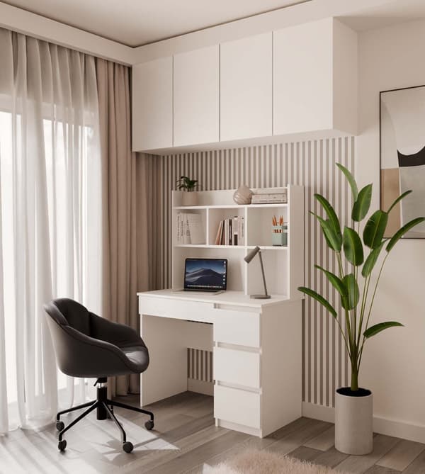 SKRIVEBORDSFORLÆNGNING 100 CM HVID BOGREOL DOKUMENTORGANIZER