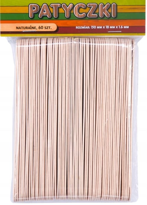 Färglösa pinnar, 60-pack, 150x18x1,6 mm
