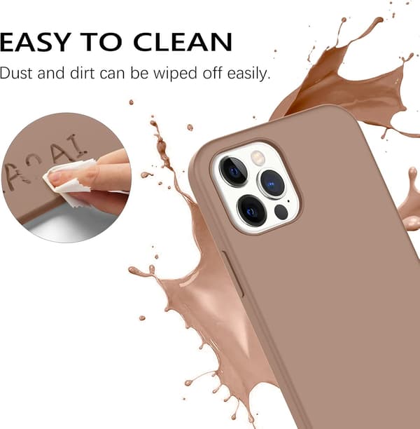 ETUI TIL IPHONE 12 PRO MAX 6,7' BRUN SILIKONE STÆRK A2342 A2410