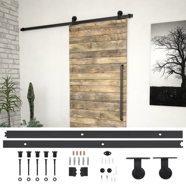 vidaXL SKIEN skydedørsinstallationssystem, 200 cm, stål, sort