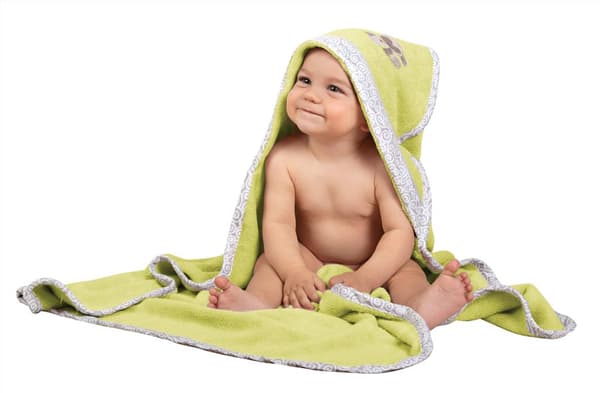 Badöverkast för baby 100x100 bambu grön