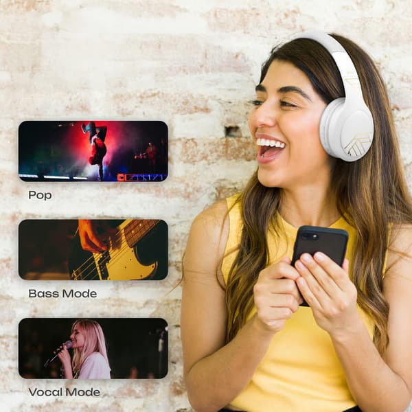 PowerLocus P19 Bluetooth-hovedtelefoner med 4 EQ-tilstande, 60 timer, foldbare med etui