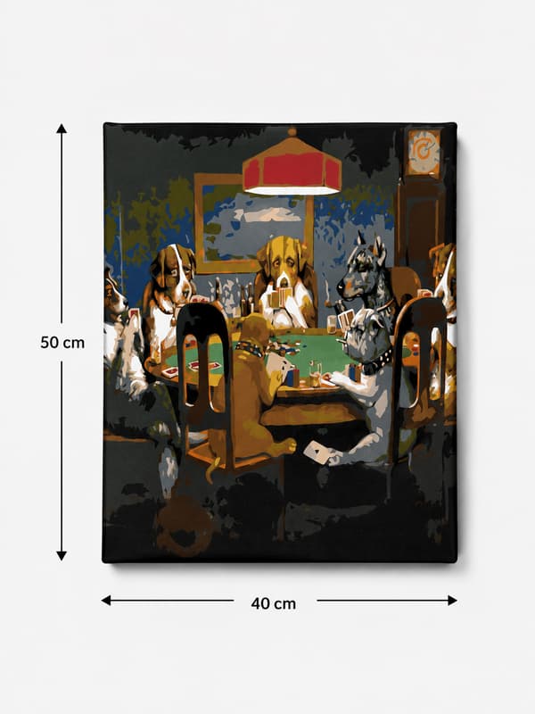 Maleri efter tal med ramme Billeder til maleri - Psi Poker 50x40 cm