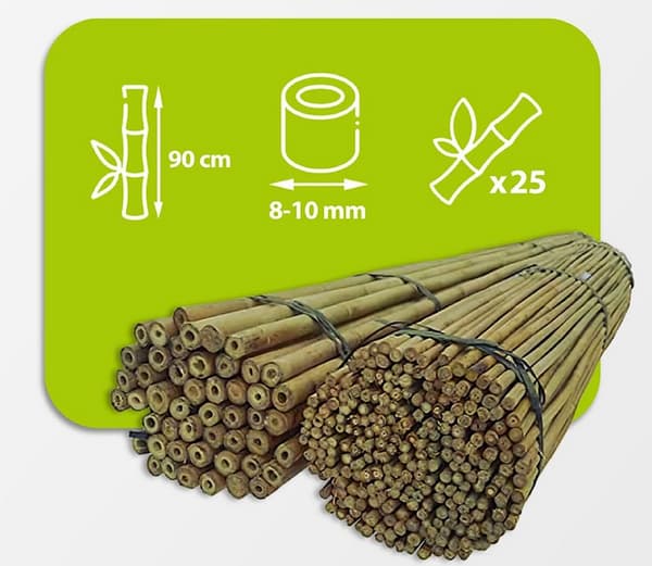 Bambustolpar 90 cm 8/10 mm /25 st/