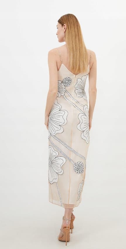 KAREN MILLEN PETITE KJOLE MED STROPPRINT 36 B1C