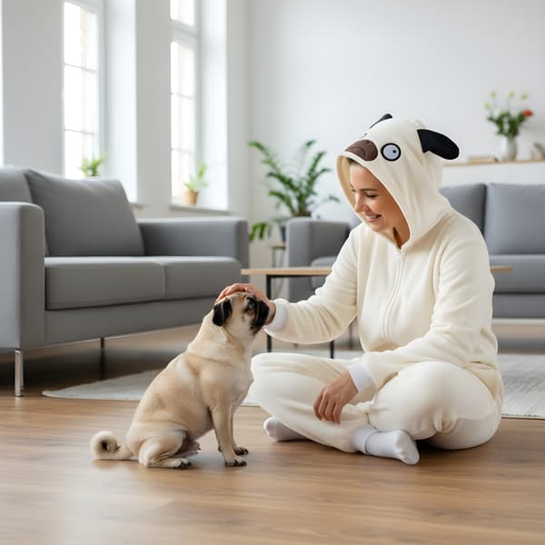 Kigurumi möpspyjamas överdrag XL 175-185 cm