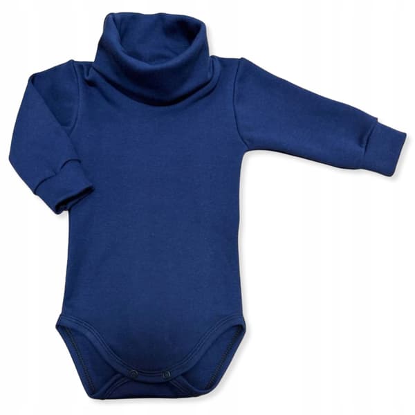 Body med turtleneck 74 spädbarn långärmad turtleneck marinblå