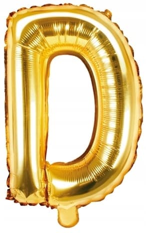 Folieballon Bogstav ""D"", 35 cm, guld