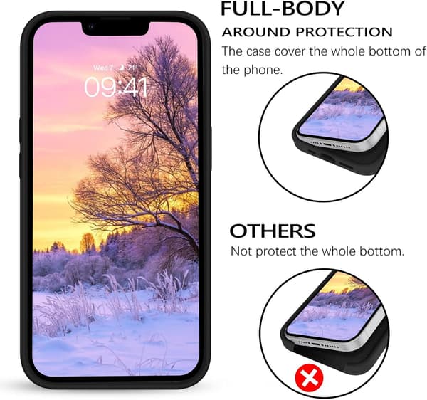 ETUI TIL APPLE IPHONE 14 SILIKONE SORT STÆRK A2882 A2649 A2881