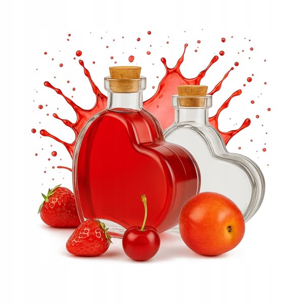 64x Hjärtflaska 250 ml Glasflaskor för Bröllopspresent Likör Vin Juice