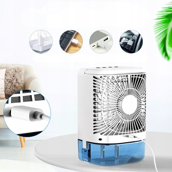 Mini Klimatanläggning Skrivbordsfläkt Tyst Vattenbaserad 800 ml LED