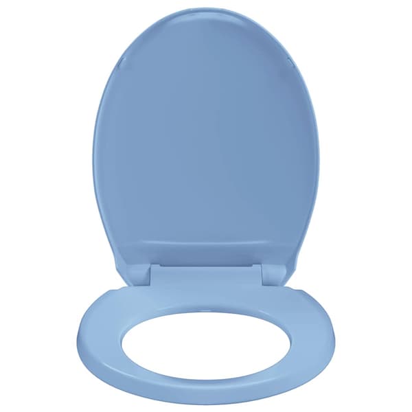 vidaXL Mjukstängande toalettsits, blå, oval