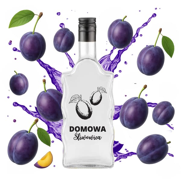 10x Wave-flaskor 500ml tryckt hemgjord Slivovitz alkohol hembräntflaska