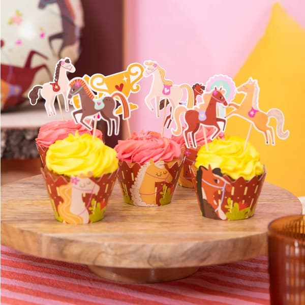 Cupcake-formar Muffinsformar Hästar Ponny Födelsedag 6 st