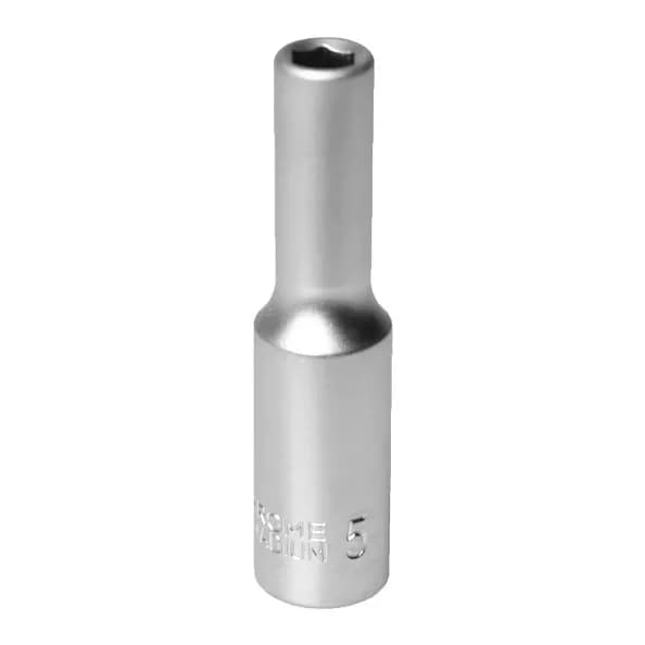 MJW 1/4" topnøgle, 6-kantet, lang, 5 mm