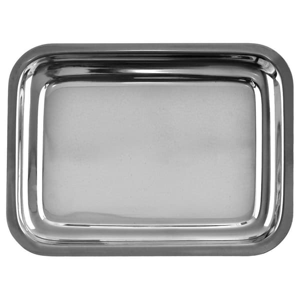 Rektangulært serveringsbakke i stål 21,5x16,5 cm