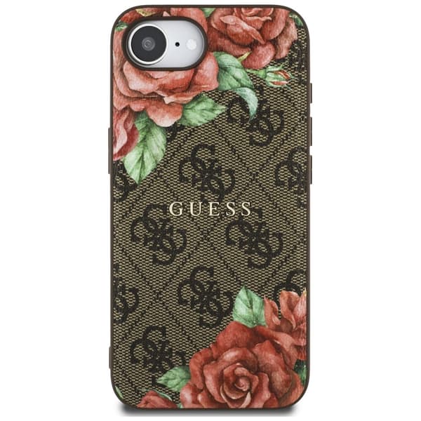 Guess 4G Blomsterprint MagSafe-etui til iPhone 16e brunt