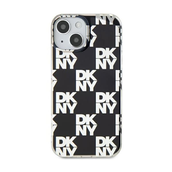 DKNY IML Ternet Mono Mønster Etui til iPhone 15 Plus / 14 Plus (Sort)