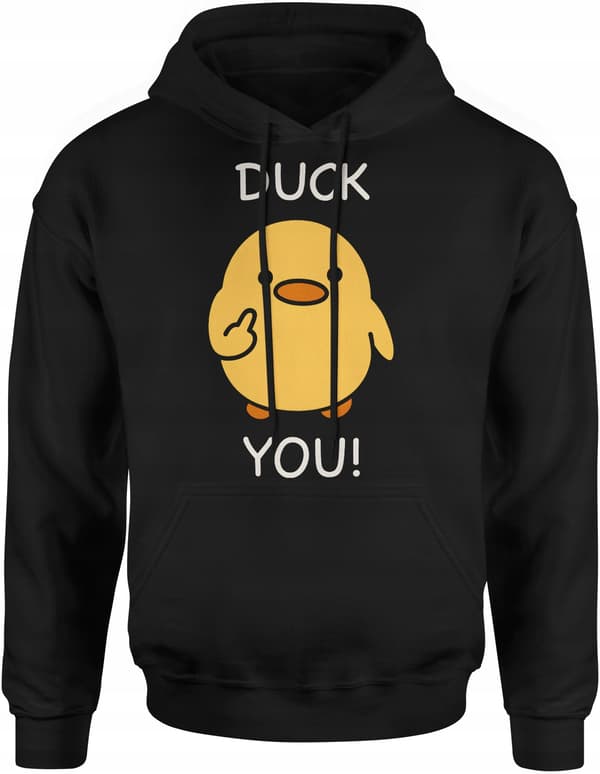 SJOV HERRESWEATSHIRT MED PRINT AF INSCRIPT DUCK YOU HUMORISTIC M