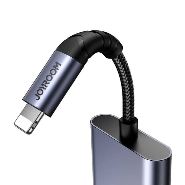 Joyroom SY-L01 2-i-1 lydadapter lightning til 3,5 mm + lightning (sort)