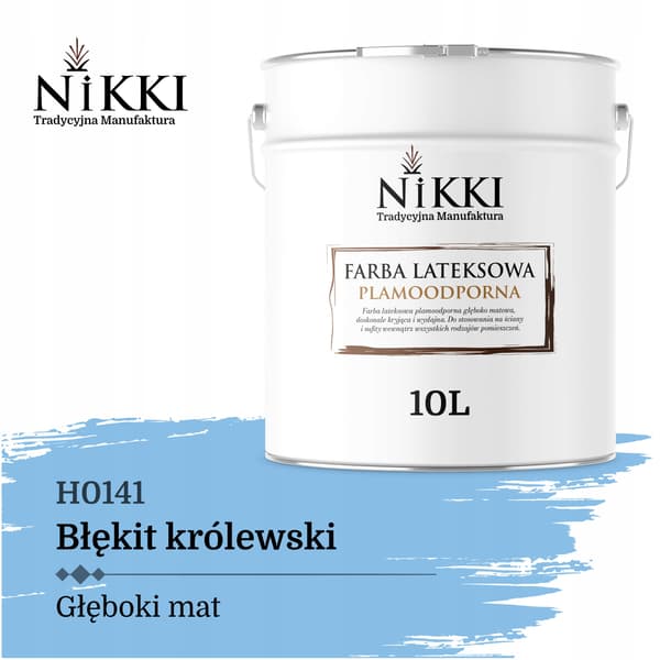 Maling Latex Pletresistent Farve Kongeblå H0141 10L Dyb Mat