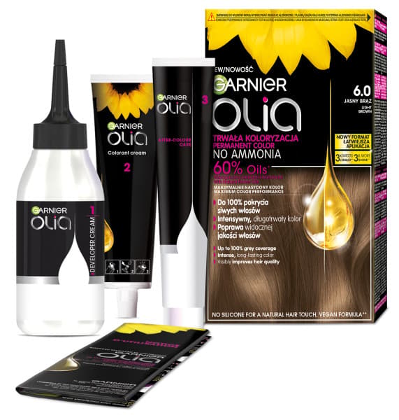 Garnier Olia permanentfarve til hår 6.0 lys brun