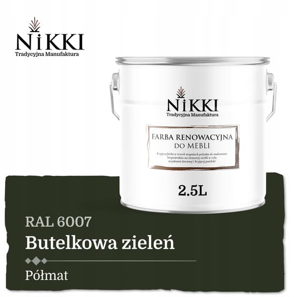 Färg till köksfrontar flaskgrön RAL6007 halvmatt 2,5L