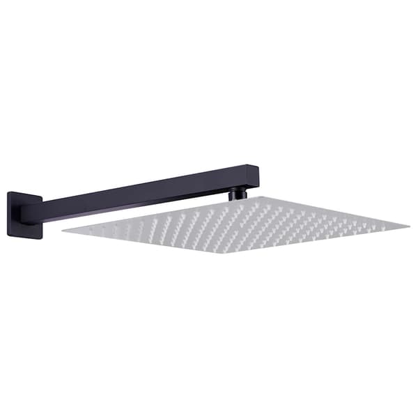 vidaXL firkantet regnbruserarm 201 stål sort 40 cm