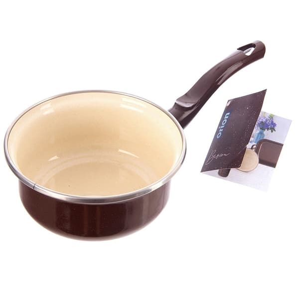 Kastroll emaljerad brun 14 cm, 620 ml