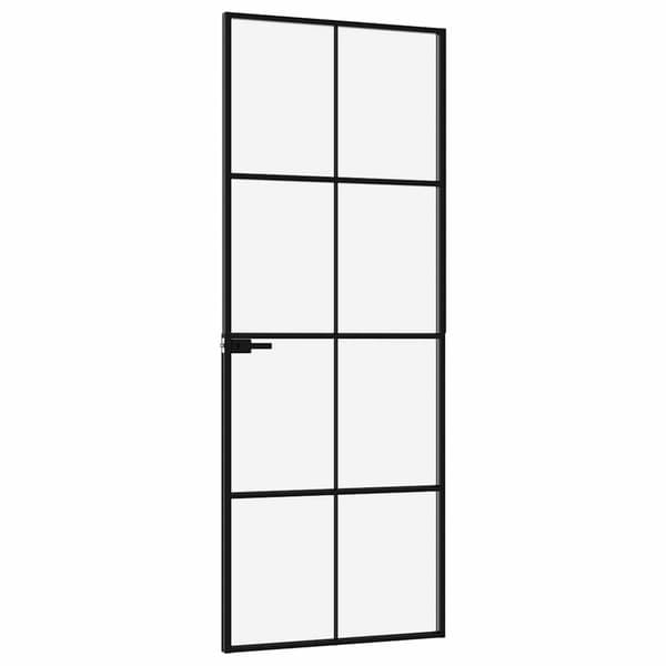 vidaXL indvendig dør sort 76x201,5 cm glas og aluminium