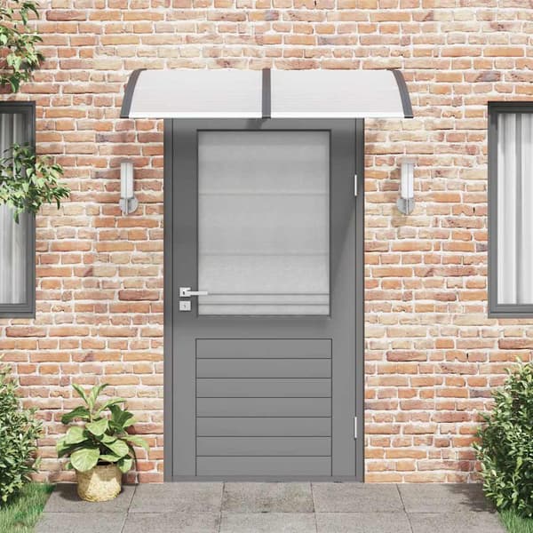 vidaXL dørmarkise sort og transparent 150x75 cm polycarbonat