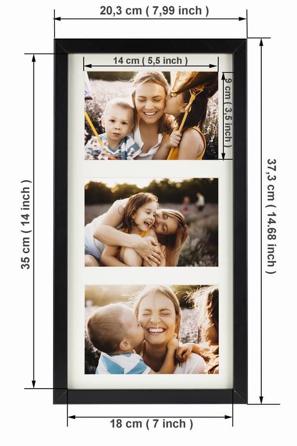 Fotoramme 15/15 BASIC M044 Sort 18x35 cm