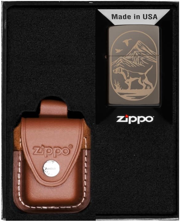 Zippo sæt lighter jagthund design gave nr. 2