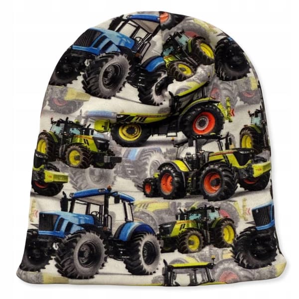 Babyset: mössa och halsduk 74-86 pojke traktor höst
