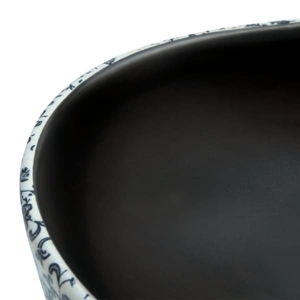 vidaXL bordvask sort og blå oval 47x33x13 cm