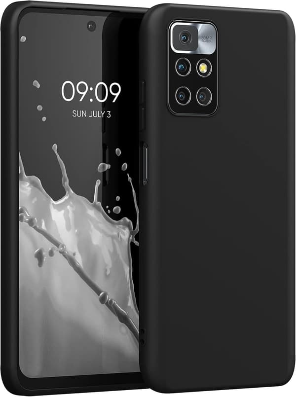 MUSTA SILIKONISUOJA XIAOMI REDMI 10:LLE + 2 KARKAISTU LASISUOJA