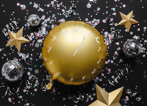 Folieballongklocka 45 cm guld