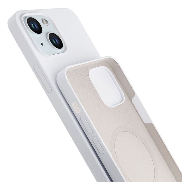 Apple iPhone 15 - 3mk Hardy Silikone MagCase Sølv-Hvid