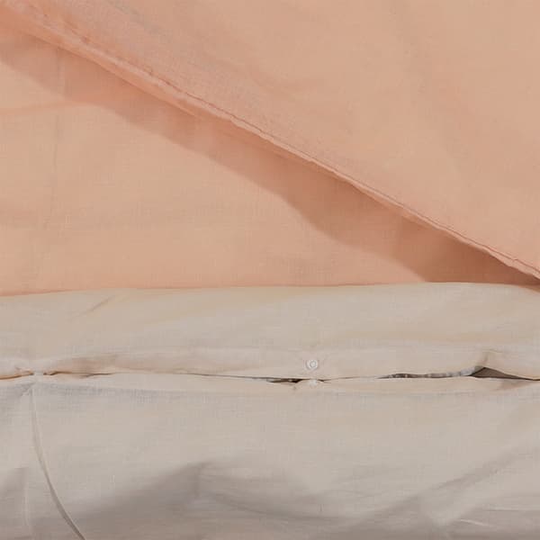 vidaXL sengetøjssæt, lyserød, 200x200 cm, bomuld