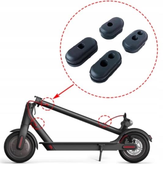 Sorte gummikabeldæksler til Xiaomi-scootere