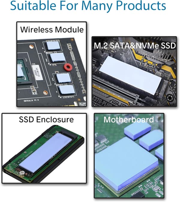 TERMISKE MUDDER I SILIKONE TIL SSD CPU GPU IC 66x19 1mm x 15 stk.