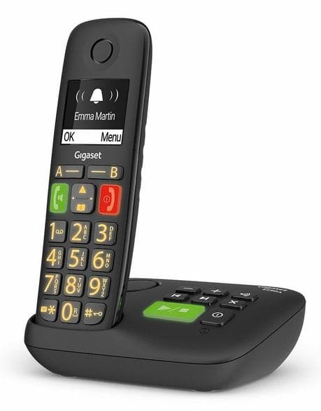 GIGASET E290A — kablet telefon med telefonsvarer, sort