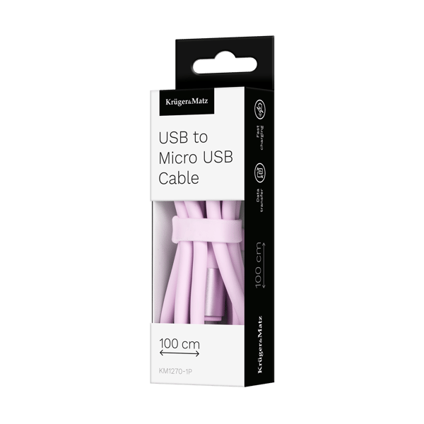 USB-kaapeli microUSB 1 m 12 W silikoninen Kruger&Matz Basic
