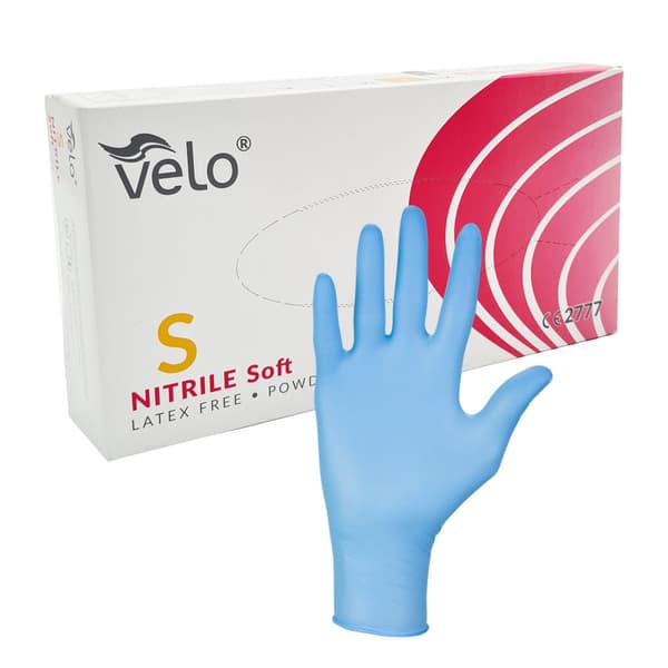 Velo nitrilhandsker S blå 100 stk.