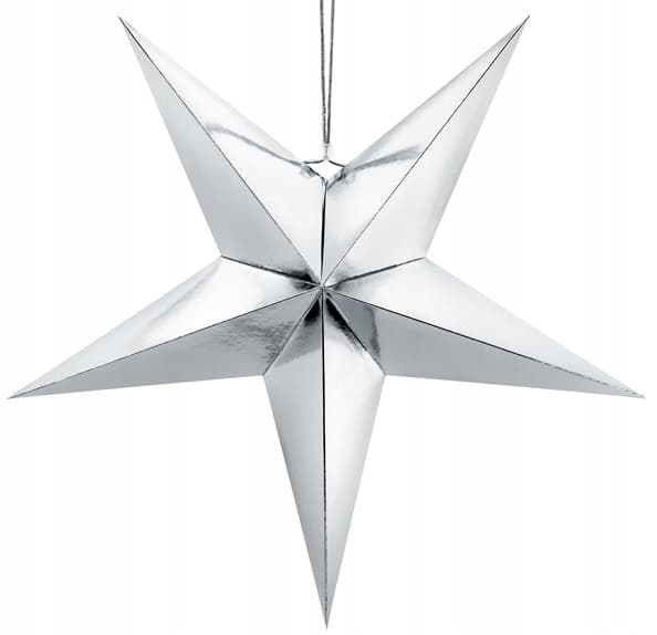 Pappersstjärna, 70 cm, silver, 1 st.