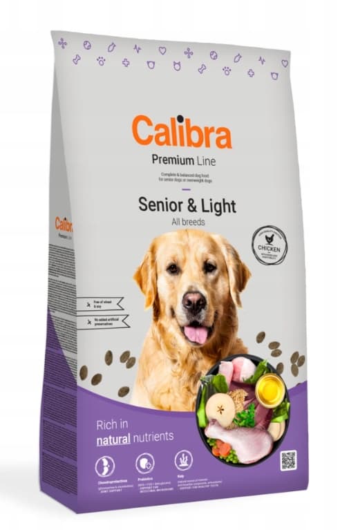 Calibra Dog premium senior & lätt torrfoder för hundar 12 kg