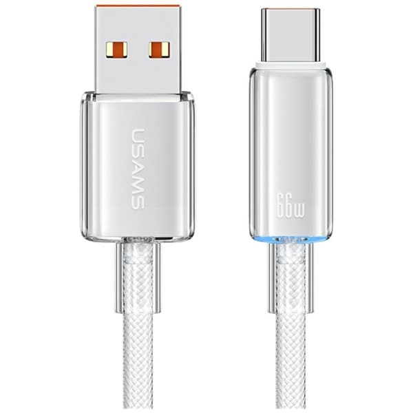 USAMS Cloud Series US-SJ658 6A USB-A til USB-C-kabel 1,2 m hvid
