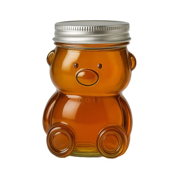 12x glas TIL honning BAMSE 300ml glas MED låg TIL krydderier og marmelade
