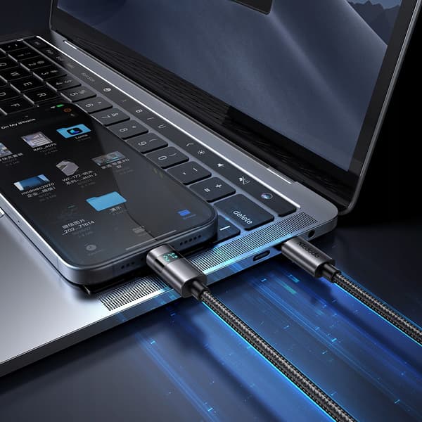 MCDODO-KABEL MED SKÄRM USB-C SNABBLADDNING USB TYP C 5A 100W 1M