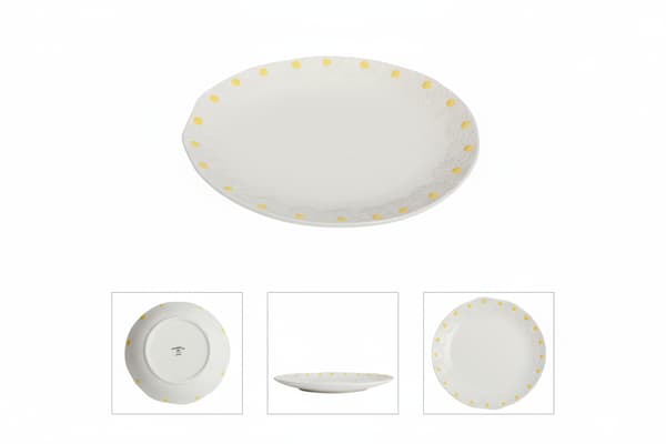 STOR MIDDAGSTALLERKEN TIL SERVERINGSFAT 26 CM HVID KERAMIK DAISY LINE